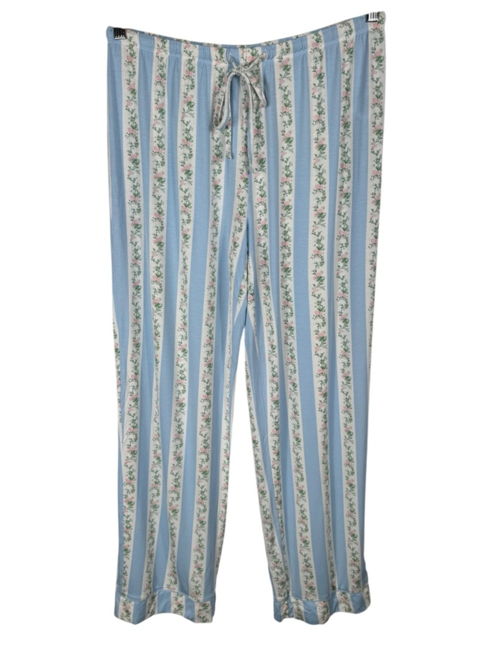 Rachel Ashwell Blue Floral Stripe Pajama Set Size L/G - Picture 5 of 8
